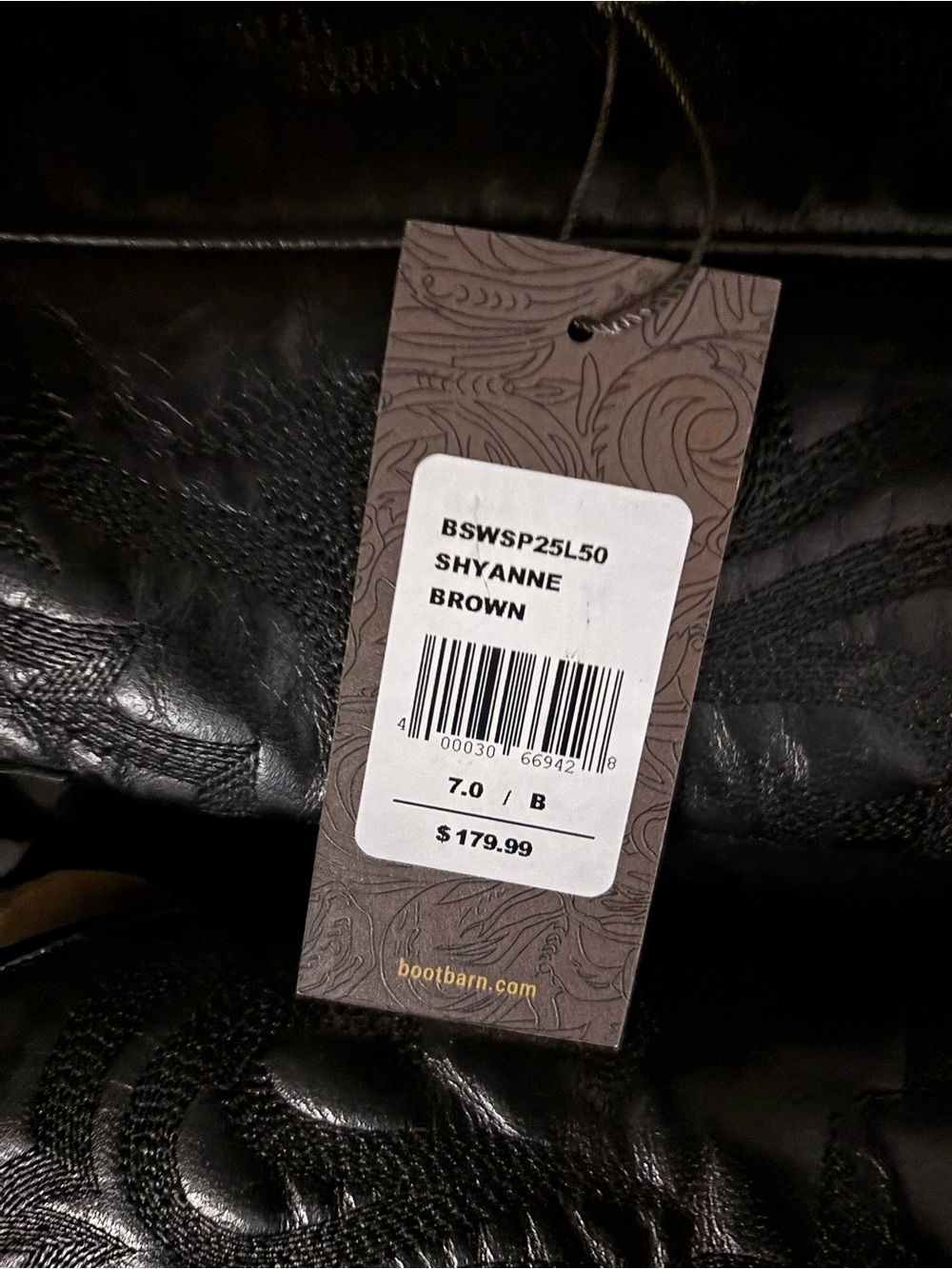 Shyanne Black Embossed Leather Women's Heeled Boots